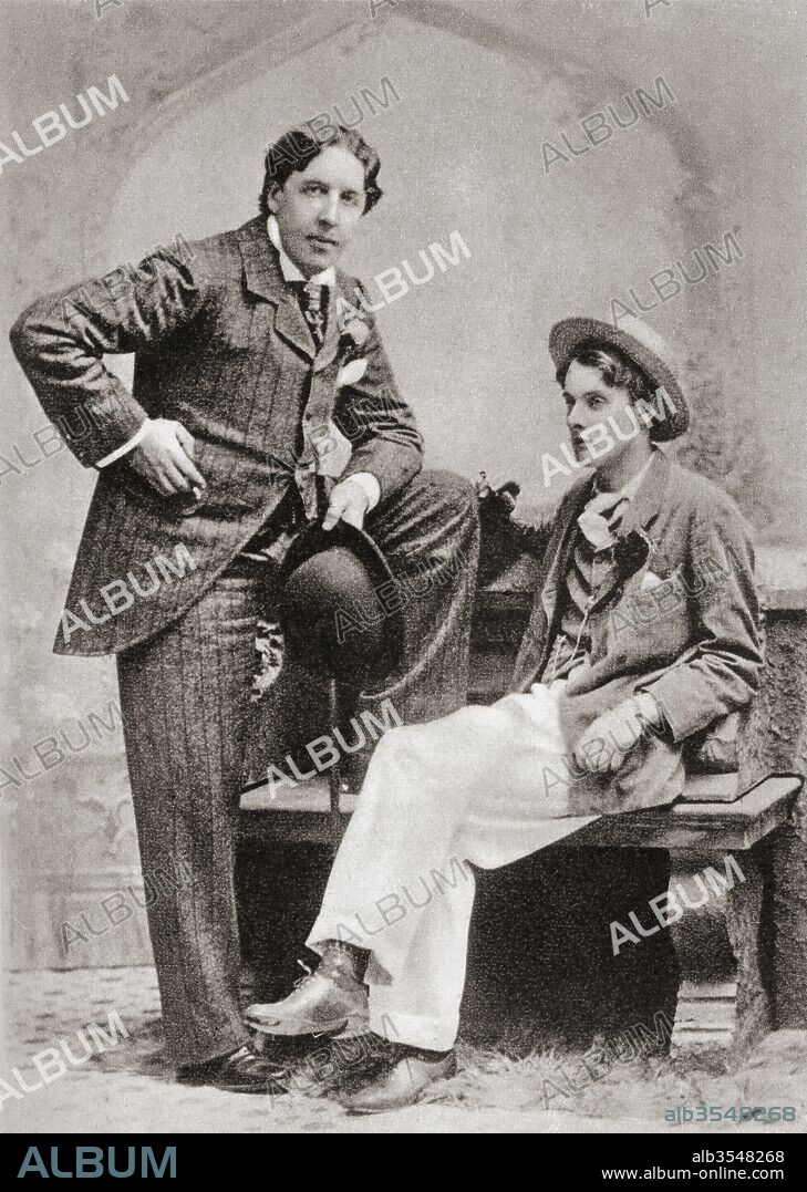 Oscar Wilde and Lord Alfred Douglas, 1894. Oscar Fingal O'Flahertie Wills Wilde, 1854 – 1900. Irish writer and poet. Lord Alfred Bruce Douglas, 1870 –1945, nicknamed Bosie. English author, poet and translator.