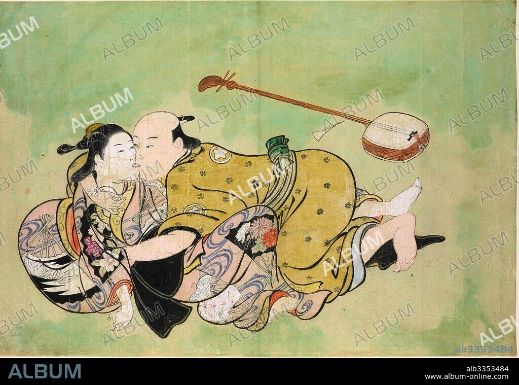 NISHIKAWA SUKENOBU. A man and geisha.