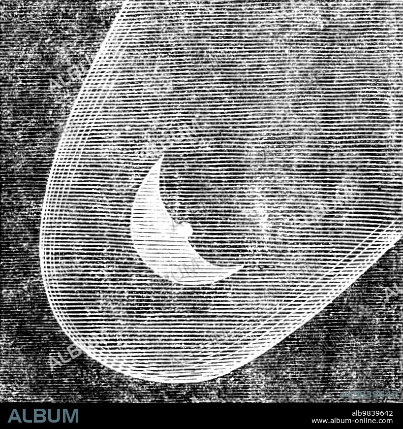 Telescopic Appearances of Donati's Comet, as seen from the Cambridge Observatory, Sept. 27, 7p.m, 1858. 'As it but seldom happens that such a favourable opportunity occurs for examining the changes which take place in the head and nucleus of a large comet approaching to and receding from the sun as in the magnificent object which has just disappeared from sight, a few particulars respecting those may not be misplaced in the columns of the Illustrated London News...A remarkable change too place in the nucleus on Sept. 27, when, instead of the planetary disc which it hitherto exhibited, it had dwindled down to a very bright stellar point, with a very brilliant and well-defined crescent of light immediately above, and attached to it, and which might very readily be mistaken for a phase. This was altogether separated from the bright margins of the head and tail by a broad and very dark interval.' From "Illustrated London News", 1858.