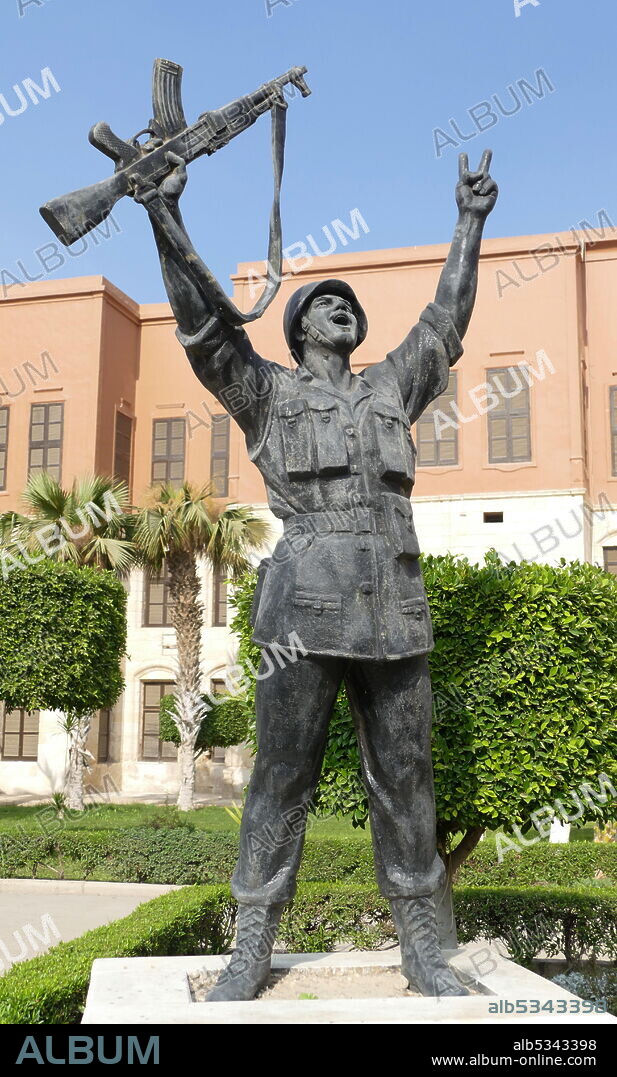 statue of a victorious soldier at the Egyptian National Military Museum, Cairo, Egypt..