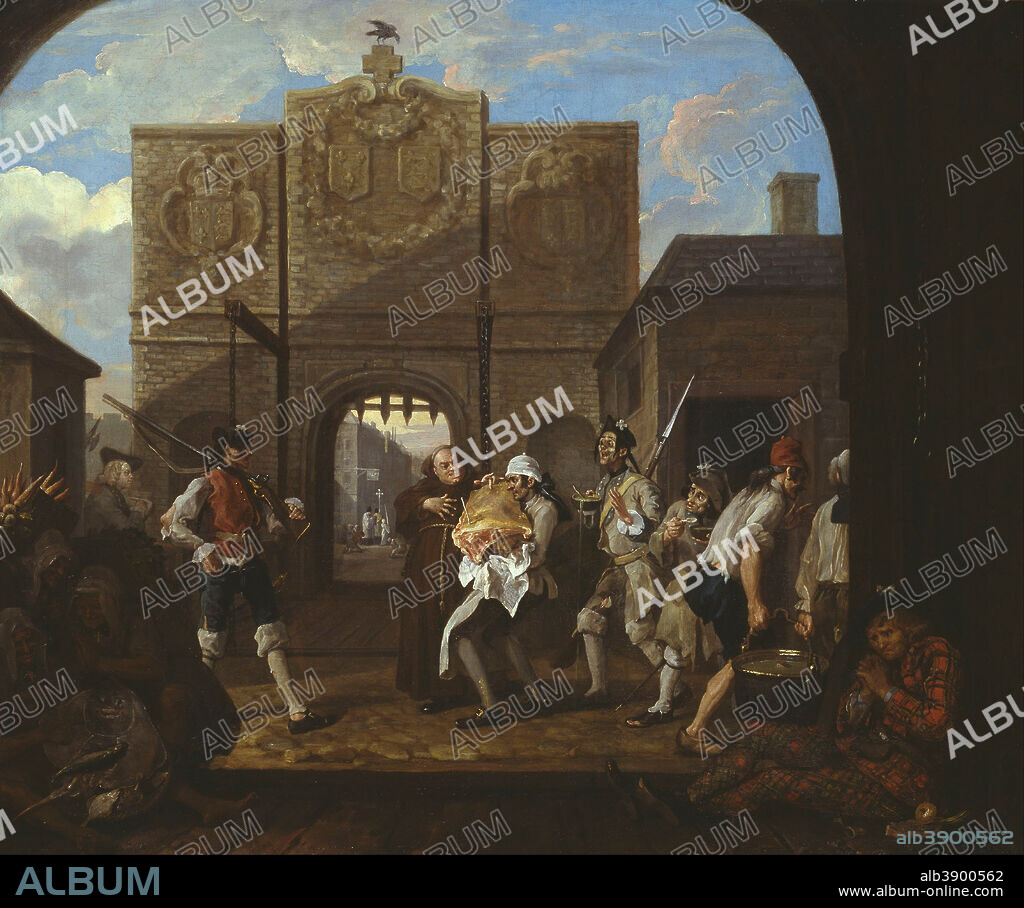 WILLIAM HOGARTH. O the Roast Beef of Old England ('The Gate of Calais'). Date/Period: 1748. Painting. Oil paint on canvas. Width: 945 mm. Height: 788 mm.