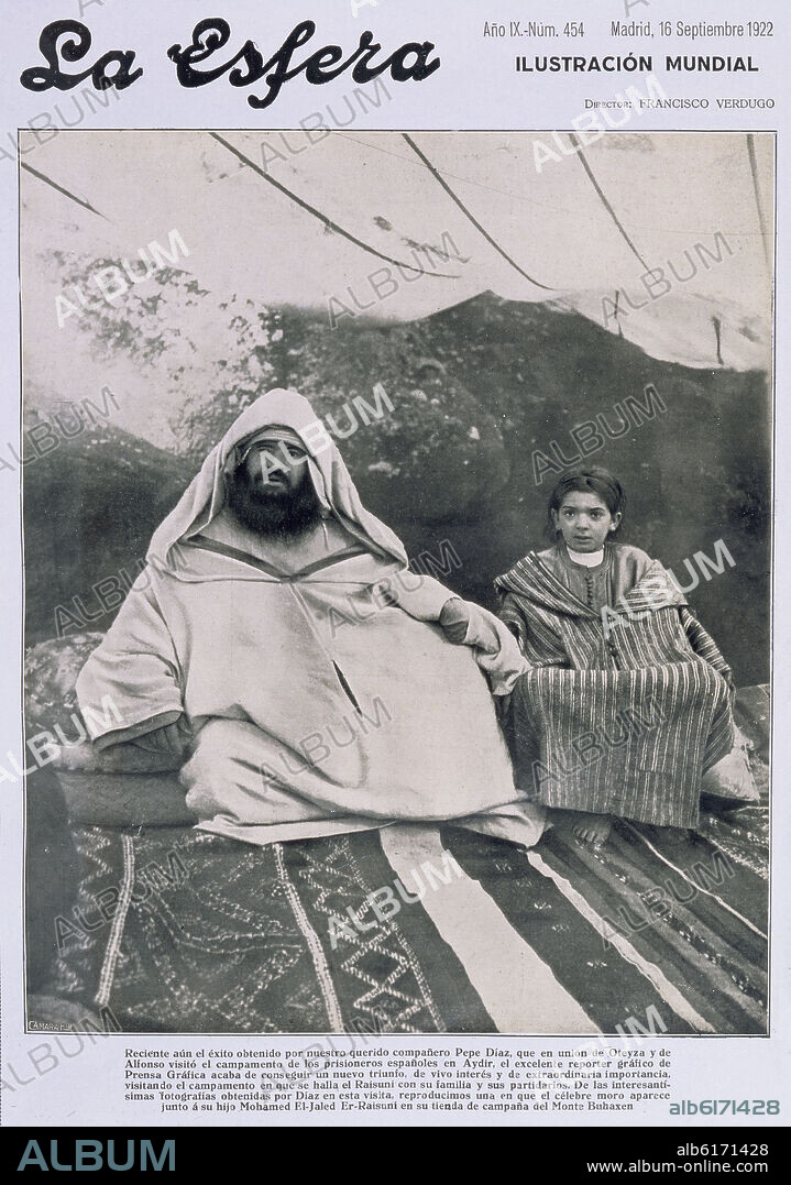 "LA ESFERA"EL RAISUNI CON SU HIJO MOHAMED EL-JALED EN MONTE BUHAXEN-1922.