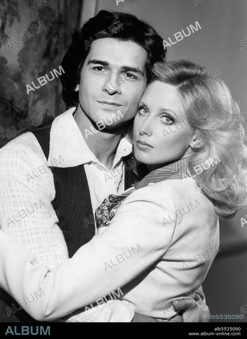 Mark Shera, Morgan Fairchild, Publicity Portrait for the TV Series, "Barnaby Jones",  episode "A Dangerous Affair", CBS-TV, 1978.