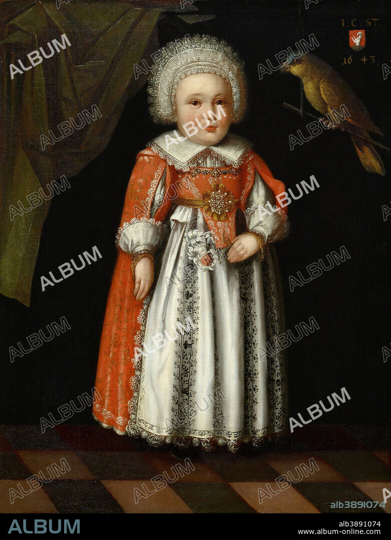 ALBRECHT KAUW. Johanna Katharina Steiger, Aged 2. Date/Period: 1643. Painting. Oil on canvas oil on canvas. Height: 928 mm (36.53 in); Width: 705 mm (27.75 in).