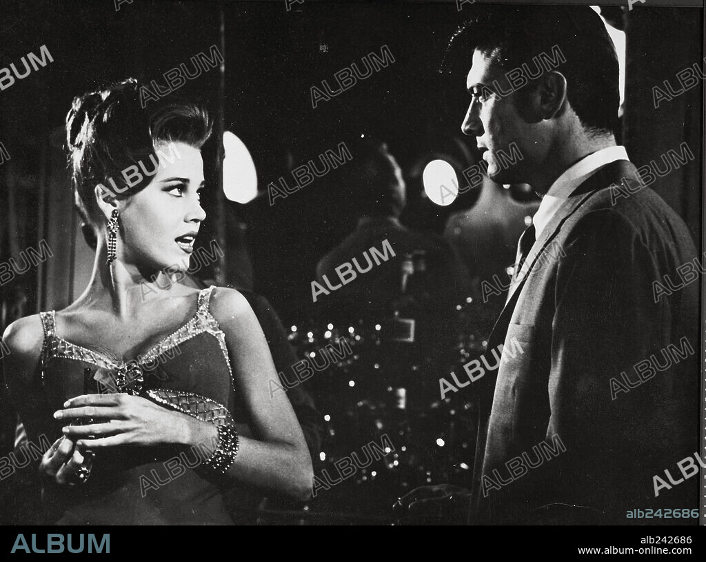 JANE FONDA y LAURENCE HARVEY en LA GATA NEGRA, 1962 (WALK ON THE WILD SIDE), dirigida por EDWARD DMYTRYK. Copyright COLUMBIA PICTURES.