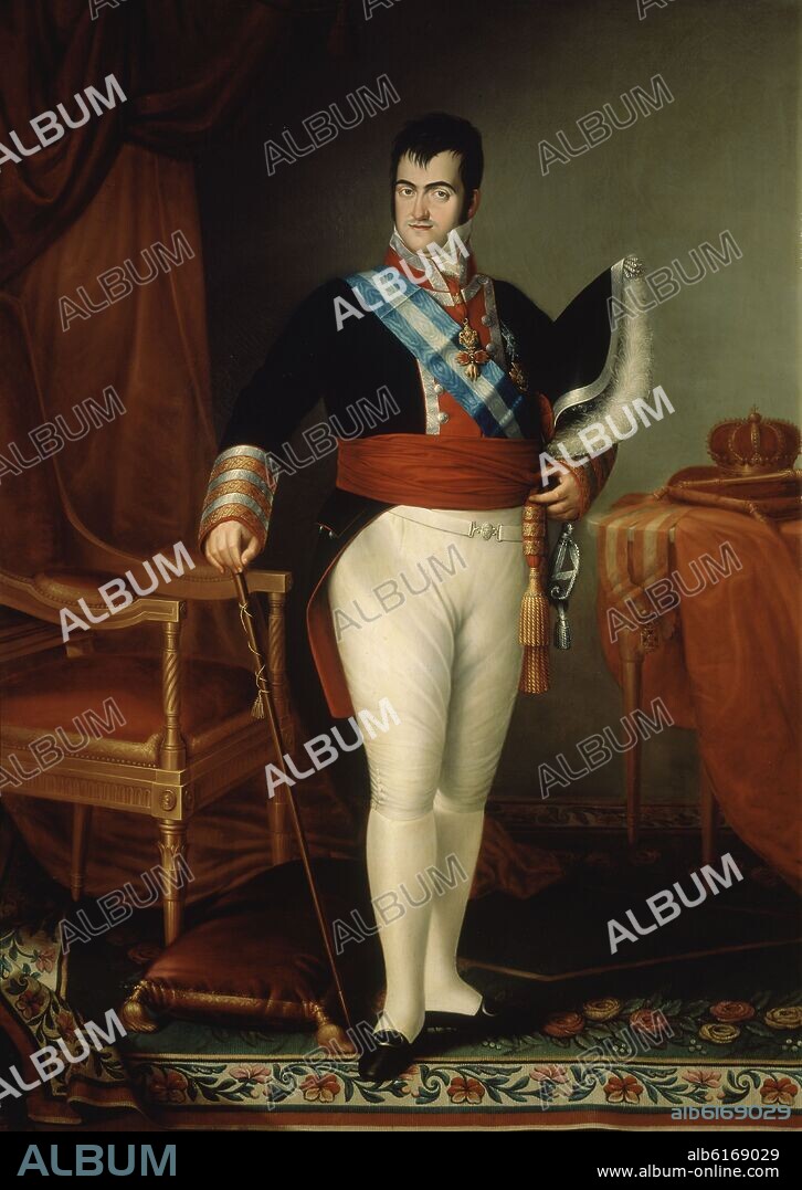 LUIS DE LA CRUZ Y RIOS. EL REY FERNANDO VII CON UNIFORME DE CAPITAN GENERAL.