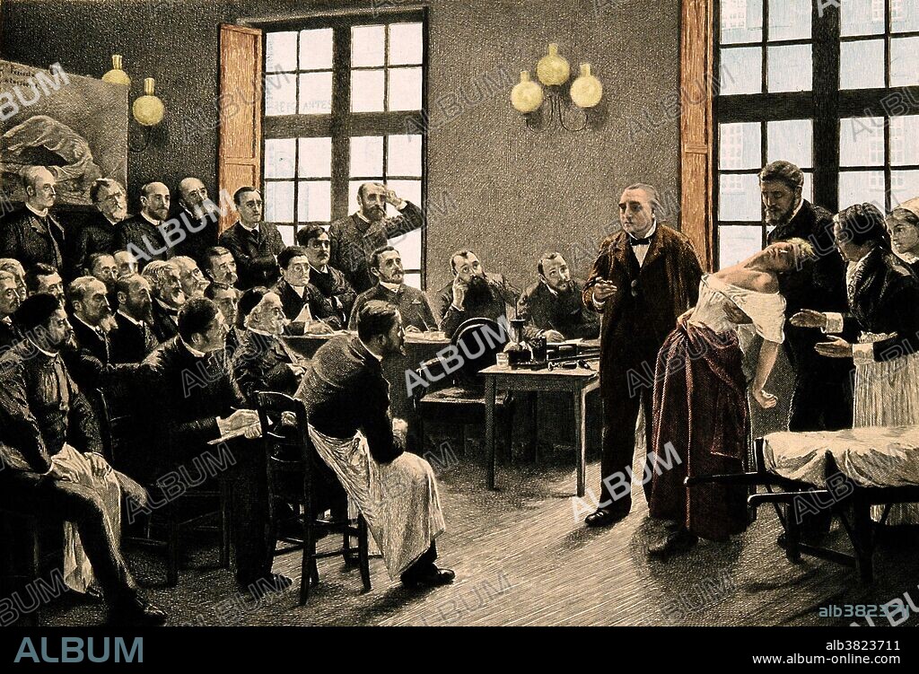 Charcot demonstrating a hysterical case at la Salpetriere. Engraving based on an oil painting by Pierre-AndrÃ© Brouillet, 1887. Jean-Martin Charcot (1825-1893) was a French neurologist who has been called "the father of French neurology." He believed that hysteria was the result of a weak neurological system which was hereditary. It could be set off by a traumatic event like an accident, but was then progressive and irreversible. To study the hysterics under his care, he learned the technique of hypnosis and soon became a master of the relatively new "science." Charcot believed that a hypnotized state was very similar to a bout of hysteria, and so he hypnotized his patients in order to induce and study their symptoms.