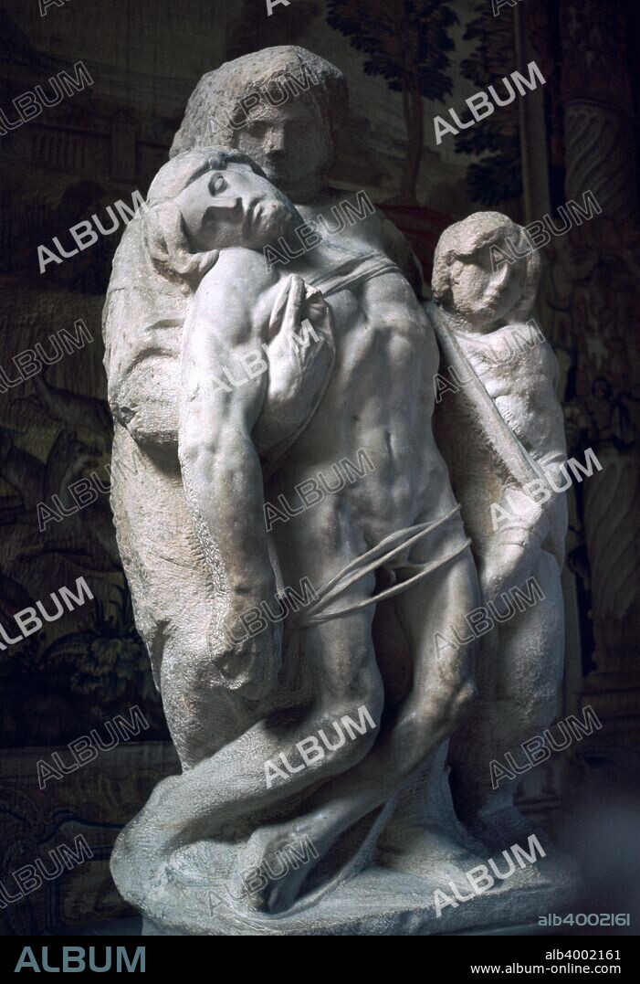 The Palestrina Pieta', one of Michelangelo's best works. From the Accademia Gallery in Florence, 15th century.
