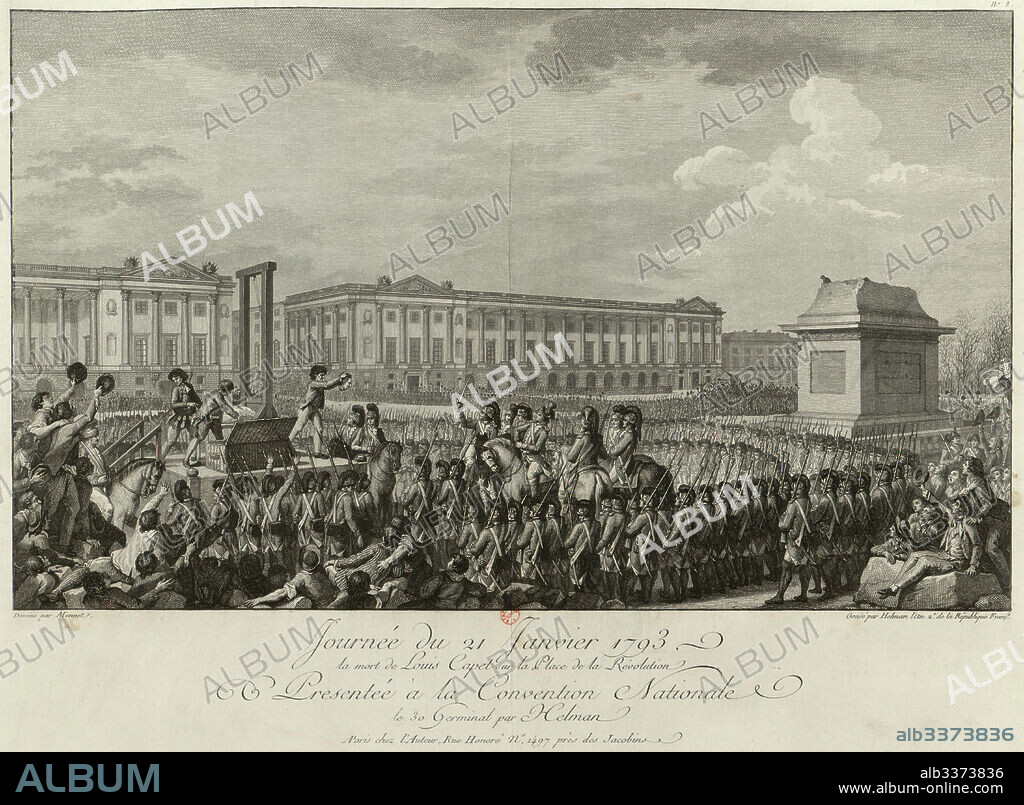 ISIDORE STANISLAS HELMAN. The Execution of Louis XVI in the Place de la Revolution on 21 January 1793.