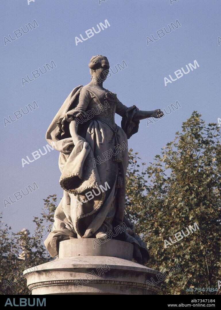 MARIANO BENLLIURE Y GIL. ESTATUA DE BARBARA DE BRAGANZA REALIZADA EN 1882.