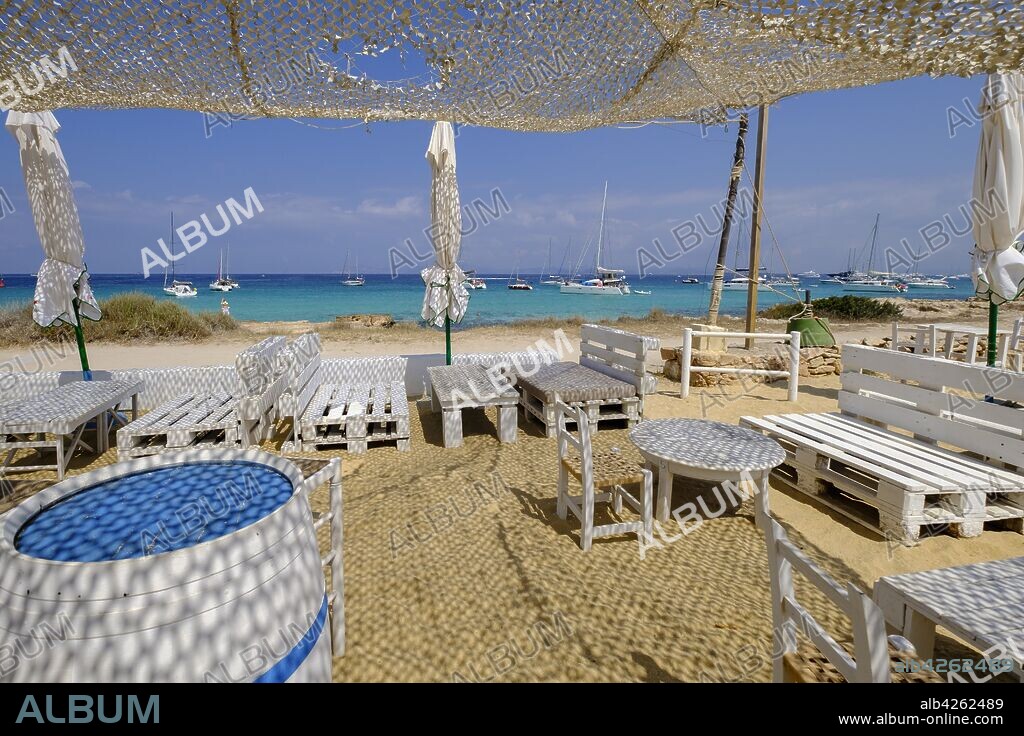 chiringuito Sa Sequi , Parque natural de ses Salines de Ibiza y Formentera, Formentera, balearic islands, Spain.
