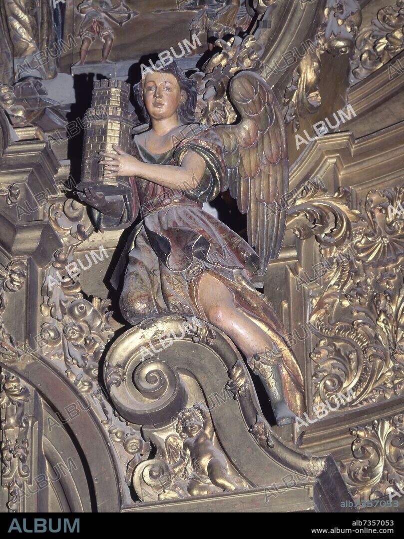 MAESTRE JOSE. LA TORRE DEL ORO,SIMBOLO MARIANO-1723-24-TALLA DEL RETABLO MAYOR.