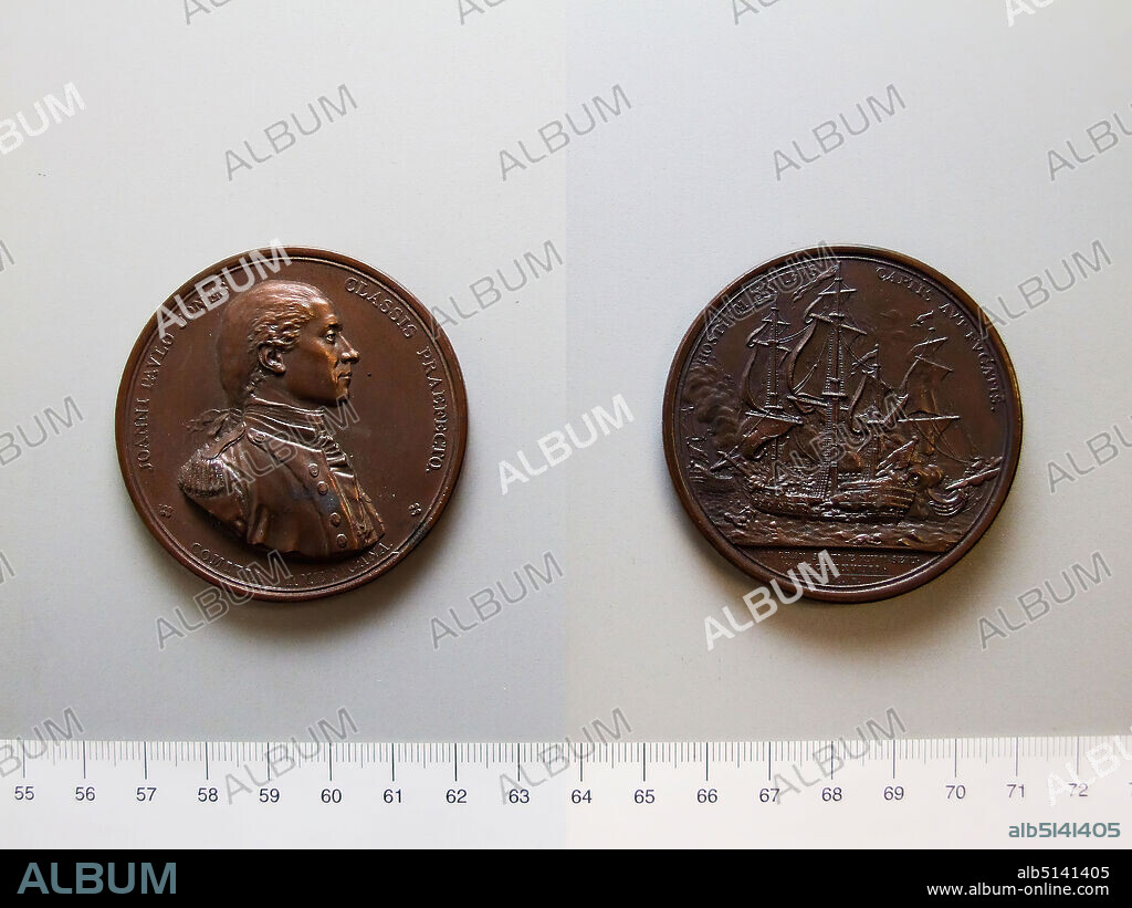 Engraver: Augustin Dupré, French, 17481833, Artist, copy after: Jean-Antoine Houdon, French, 17411828, Subject: John Paul Jones, Scottish, 17471792, Medal with John Paul Jones, Bronze, 99.99 g, 12:00, 61 mm, Made in United States, American, 19th century, Numismatics.