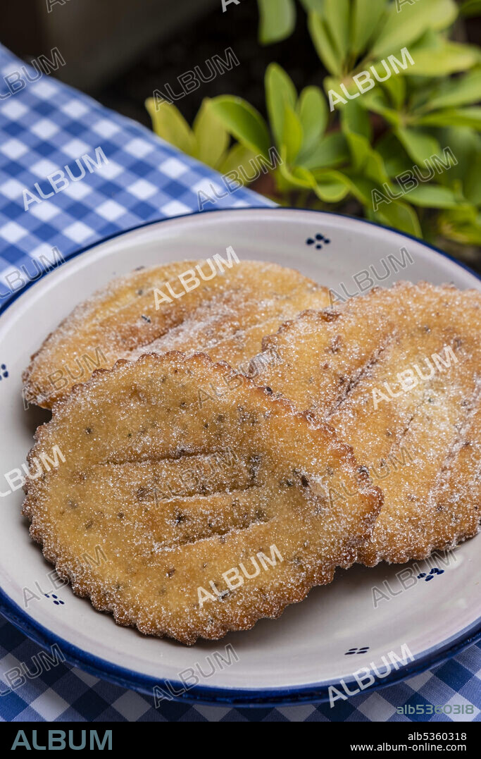 Orelletes, Can Jeroni bakery, Sant Francesc, Formentera, Pitiusas Islands, Balearic Community, Spain.
