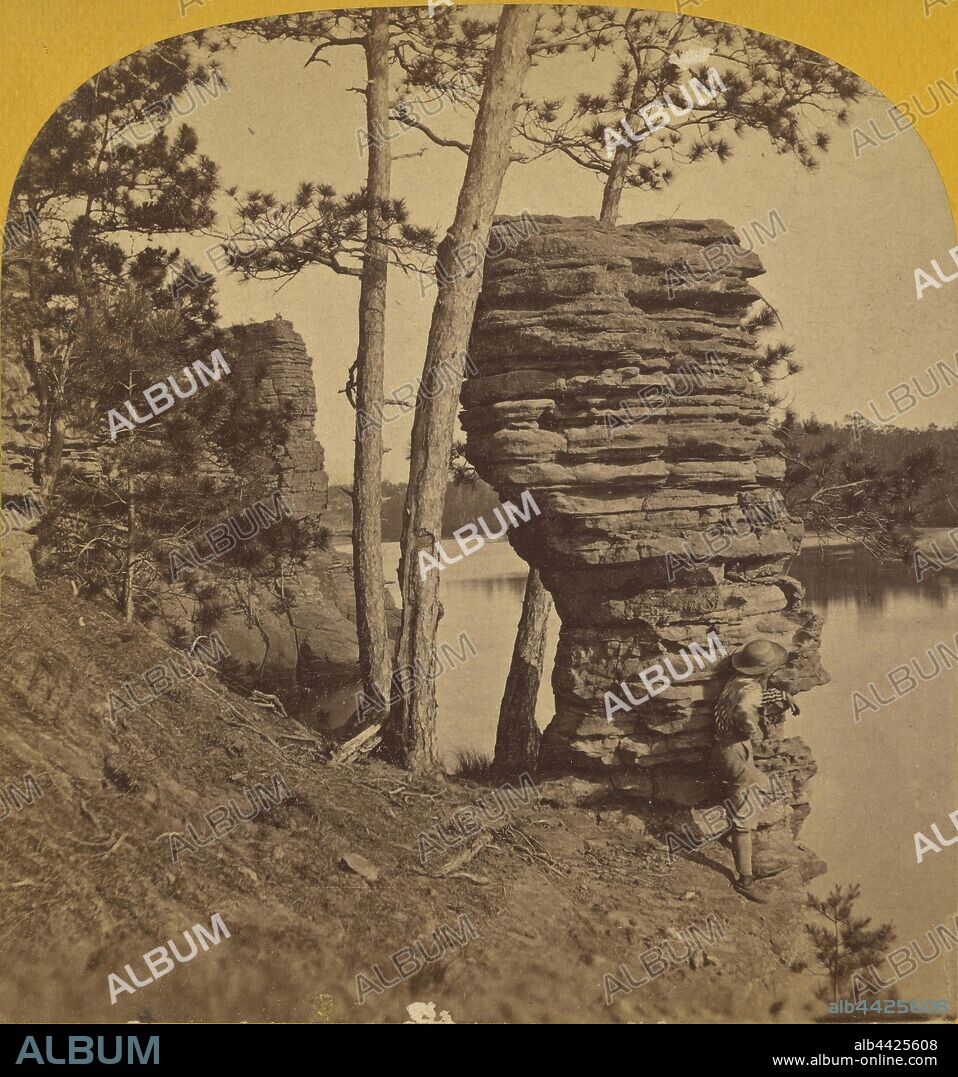 Chimney rock. Wisconsin Dells, Henry Hamilton Bennett (American, born Canada, 1843 - 1908), about 1870–1890, Albumen silver print.