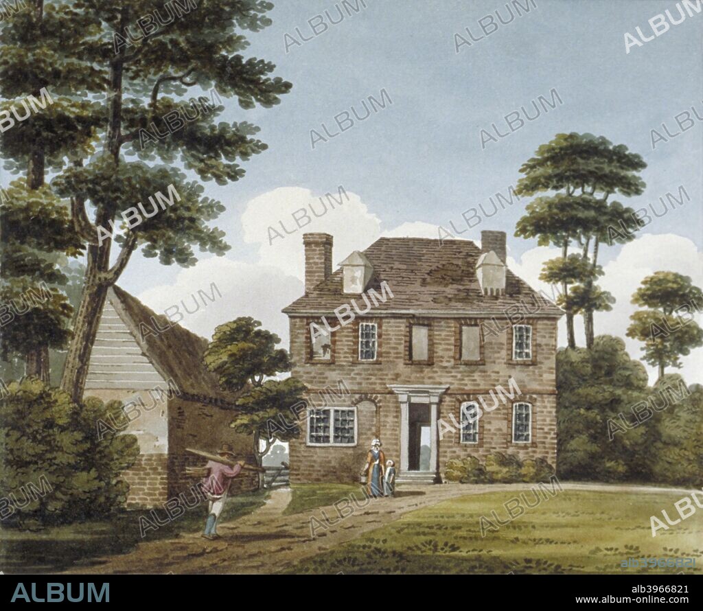 Cowley Hall, Cowley, Middlesex, c1800. Cowley is now in the London borough of Hillingdon.