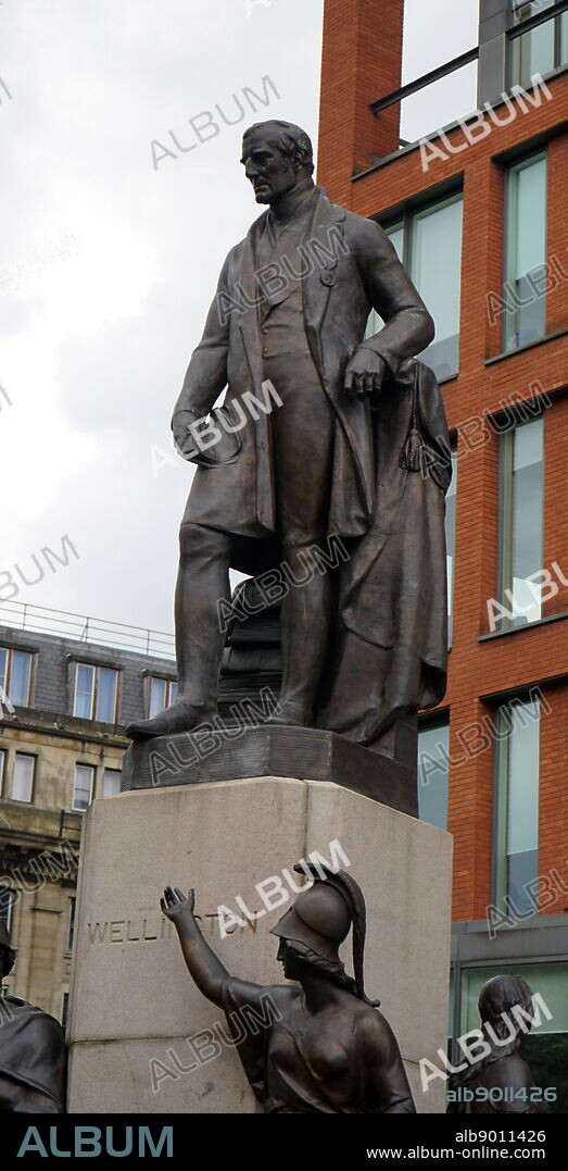 Statue to the Duke of Wellington, in Piccadilly Gardens, Manchester, England. by Matthew Noble. (1855/6). Field Marshal Arthur Wellesley, 1st Duke of Wellington (1 May 1769 14 September 1852), was an Anglo-Irish soldier and statesman.