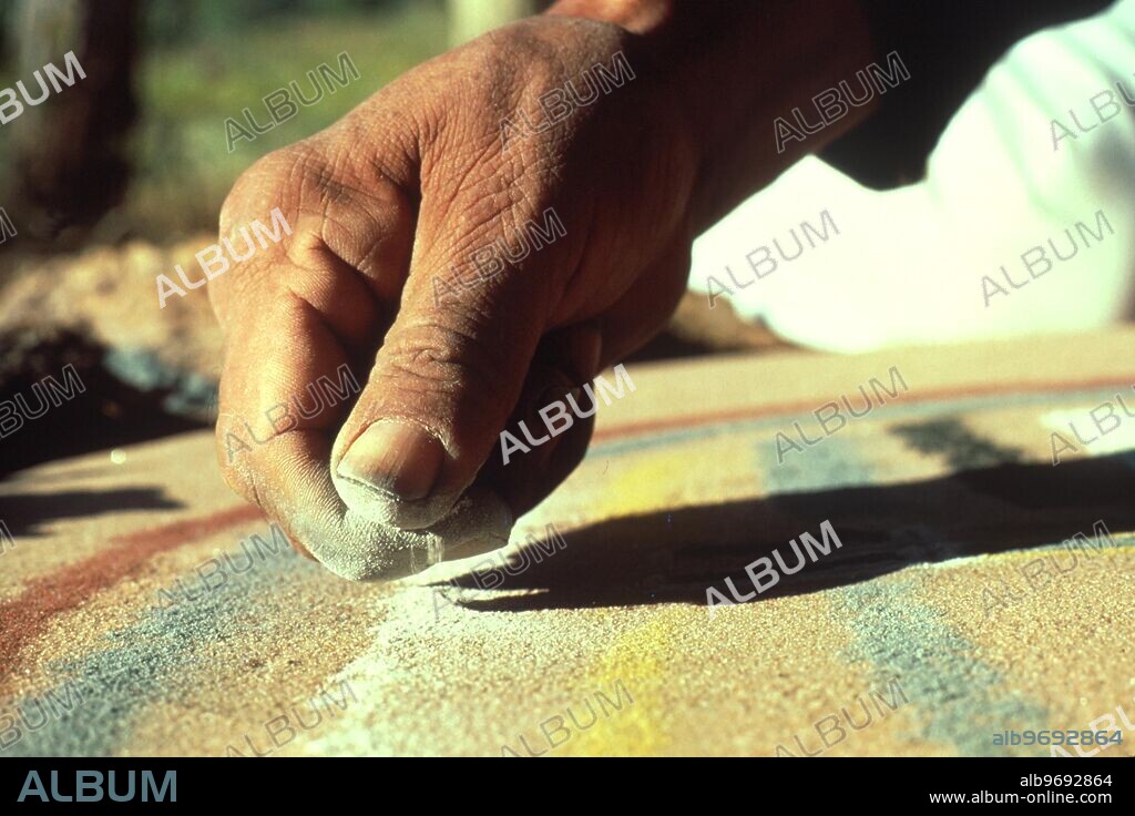 Navajo indian sand painting. Arizona.