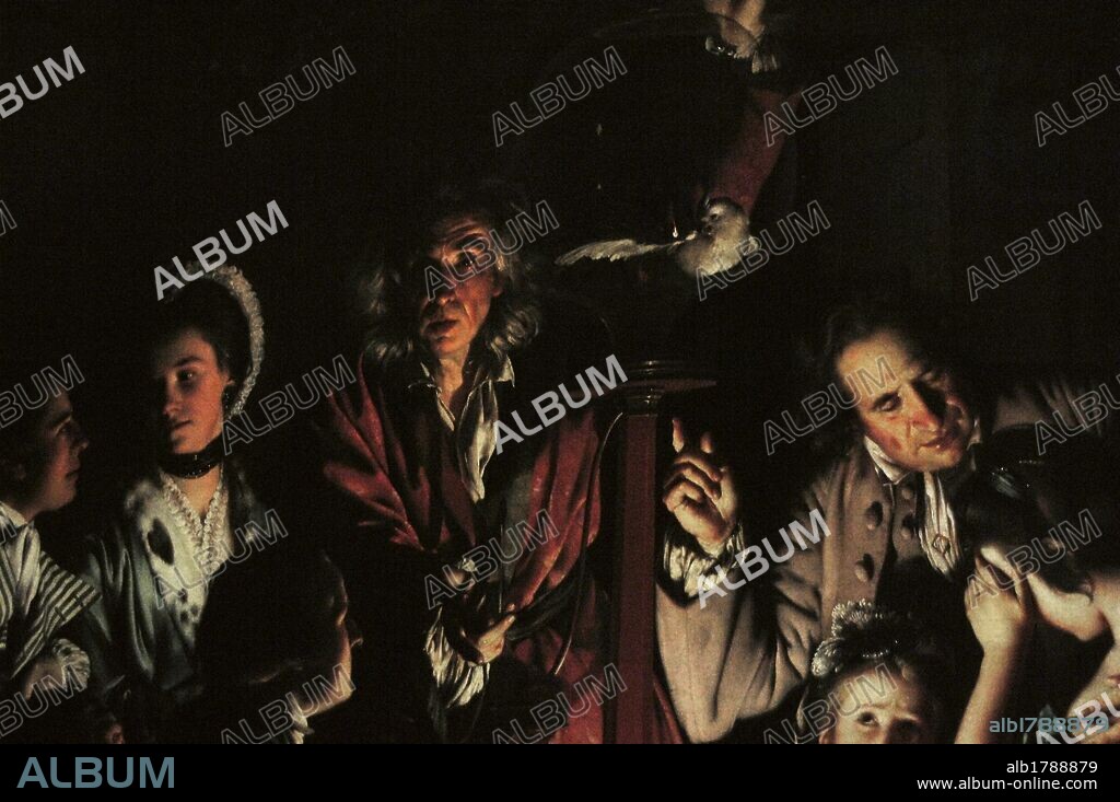 JOSEPH WRIGHT OF DERBY. ARTE S. XVIII. GRAN BRETAÑA. WRIGHT, Joseph (1734-1797). Conocido como WRIGHT DE DERBY. Pintor inglés. "EXPERIMENTO CON UN PAJARO EN UNA BOMBA DE AIRE" (1768). Detalle. National Gallery. Londres. Inglaterra. Reino Unido.