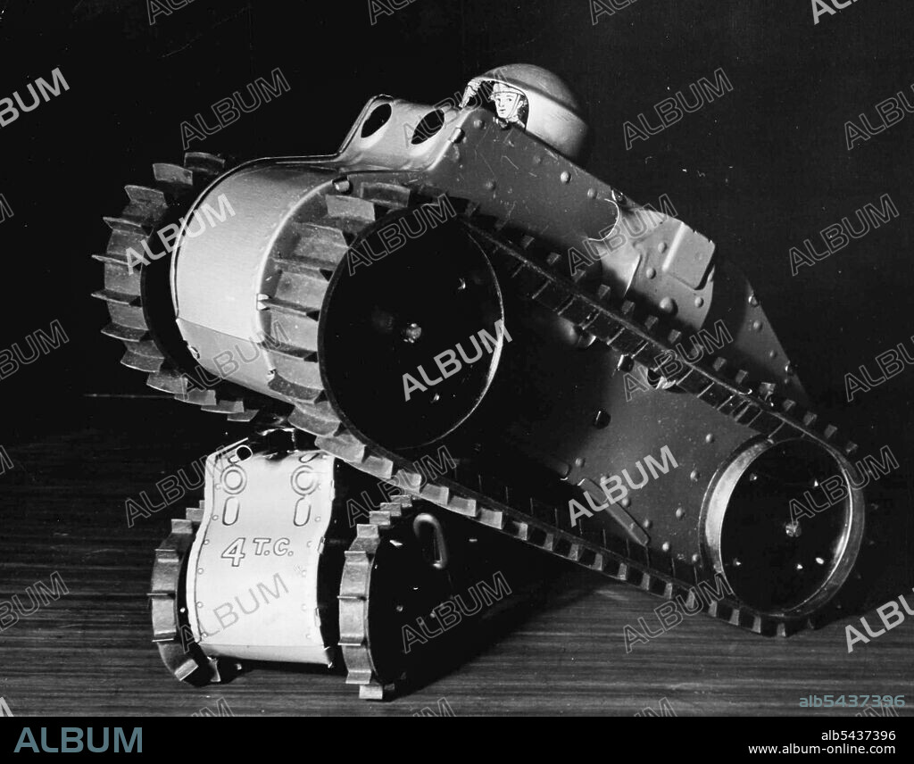 Mobilization In Toyland. Big Toyland tanks can ride roughshod over baby tanks, as shown in this picture! December 11, 1939. (Photo by Warner Wolff, Camera Features).