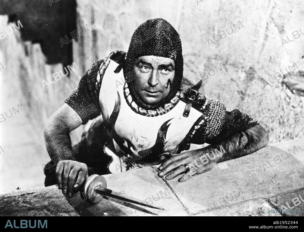 ALAN LADD in THE BLACK KNIGHT, 1954, directed by TAY GARNETT. Copyright COLUMBIA BRITISH.