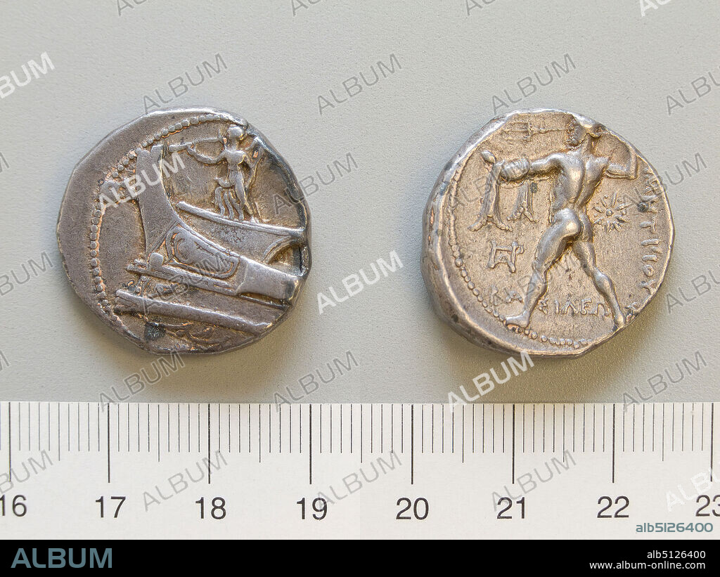 Ruler: Demetrius Poliorcetes, King of Macedon 306-283 B.C.Mint: Macedonia, Tetradrachm of Demetrius Poliorcetes, King of Macedon from Macedonia, 306283 B.C., Silver, 17.15 g, 12:00, 26 mm, Made in Macedonia, Greek, 3rd century B.C., Numismatics.