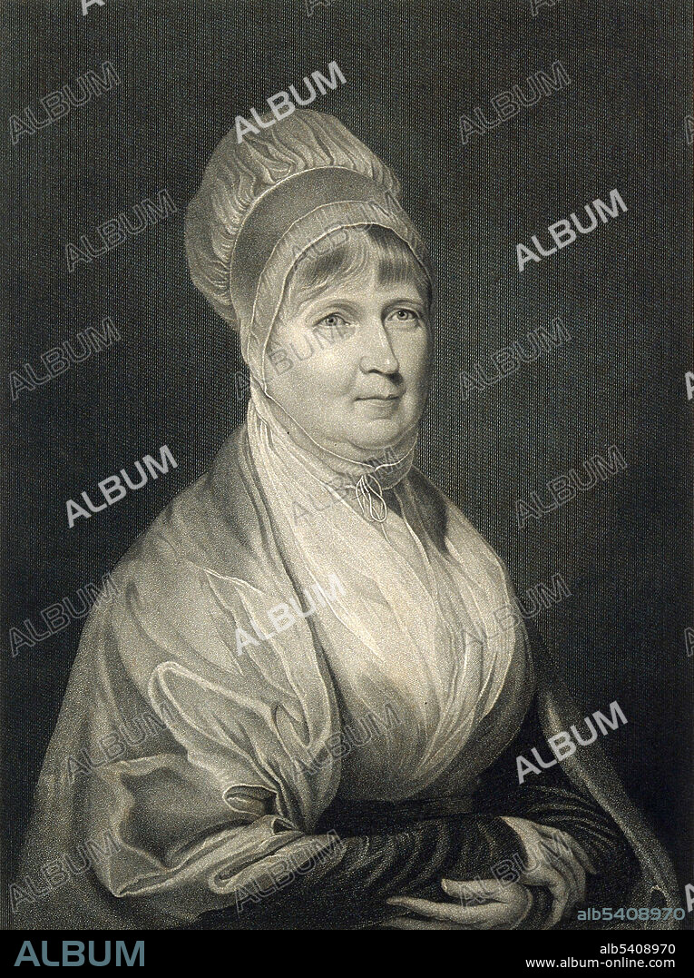 Elizabeth (Betsy) Fry, 1780-1845) was an English prison reformer and social reformer. Called the "angel of prisons," Fry was a driving force behind new legislation to make the treatment of prisoners more humane. She was supported in her efforts by Queen Victoria; Frederick William IV of Prussia met her and was an admirer of her reforms. As a Quaker, she campaigned for the abolition of the slave trade. She established homeless shelters and visiting societies that helped the poor in their homes, a practice which spread across Britain. In 1840, Fry opened a training school for nurses. Her program inspired Florence Nightingale, who took a team of Fry's nurses to assist wounded soldiers in the Crimean War. Fry was depicted on the Bank of England £5 note from 2001–2016. Stipple engraving by T. Blood, 1823, after C. R. Leslie.
