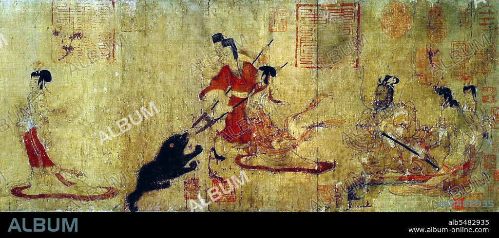 The Admonitions Scroll is a Chinese narrative painting on silk that is traditionally ascribed to Gu Kaizhi (c.345-c.406 CE), but which modern scholarship regards as a 5th to 8th century work that may be a copy of an original Jin Dynasty (265-420 CE) court painting by Gu Kaizhi. The full title of the painting is Admonitions of the Court Instructress (Chinese: Nushi Zhentu). It was painted to illustrate a poetic text written in 292 by the poet-official Zhang Hua (232-300). The text itself was composed to reprimand Empress Jia (257-300) and to provide advice to imperial wives and concubines on how to behave. The painting illustrates this text with scenes depicting anecdotes about exemplary behaviour of historical palace ladies, as well as with more general scenes showing aspects of life as a palace lady. The painting is reputed to be the earliest extant example of a Chinese handscroll painting.