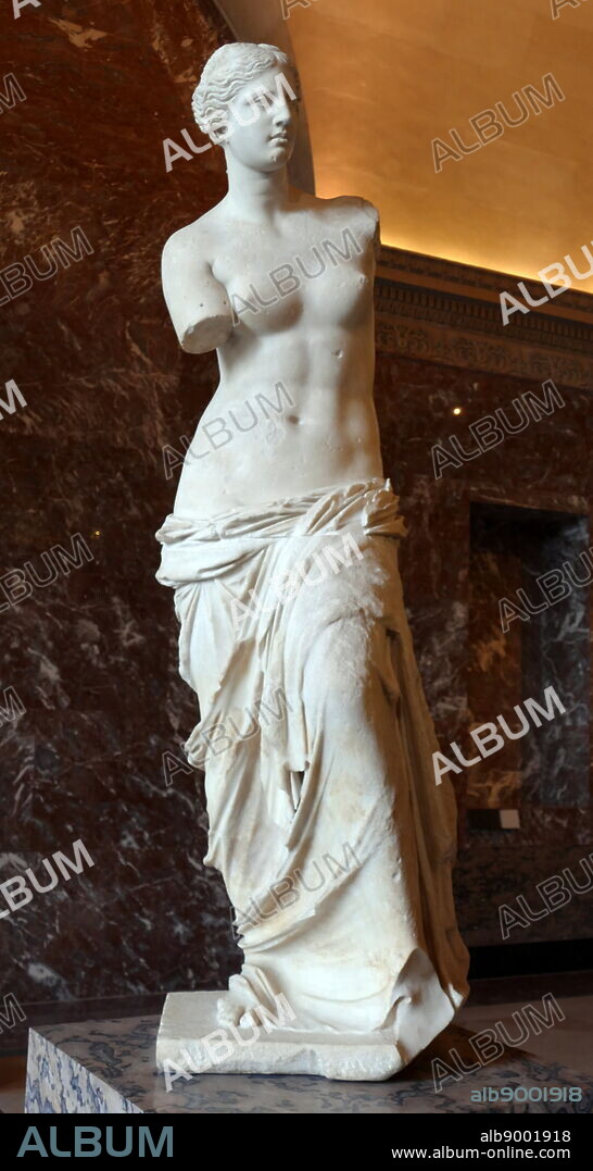 Marble sculpture known as the Venus de Milo by Alexandros of Antioch. Alexandros of Antioch a Greek sculptor of the Hellenistic age.
