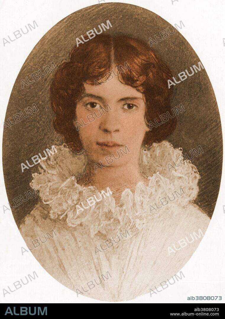 An anonymous portrait of Emily Dickinson. Dickinson (1830-1886) was an American poet who lived in Amherst, Massachusetts.