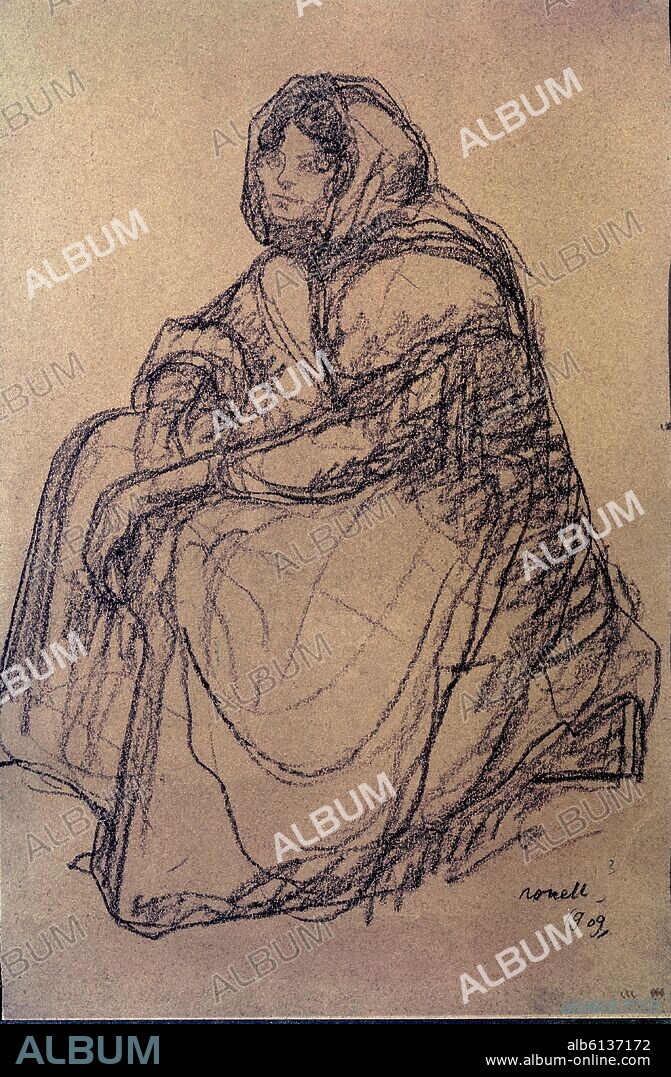 ISIDRO NONELL. DIBUJO DE GITANA.