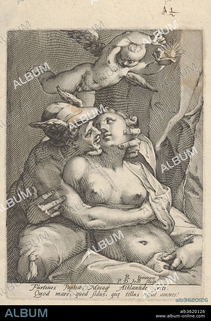 Mercury Embracing Venus. Artist: After Bartholomeus Spranger (Netherlandish, Antwerp 1546-1611 Prague); Pieter de Jode I (Netherlandish, Antwerp 1570-Antwerp 1634). Dimensions: Plate: 6 3/4 × 4 15/16 in. (17.2 × 12.6 cm)
Sheet: 11 7/16 × 7 11/16 in. (29.1 × 19.6 cm). Date: 1588-1634.