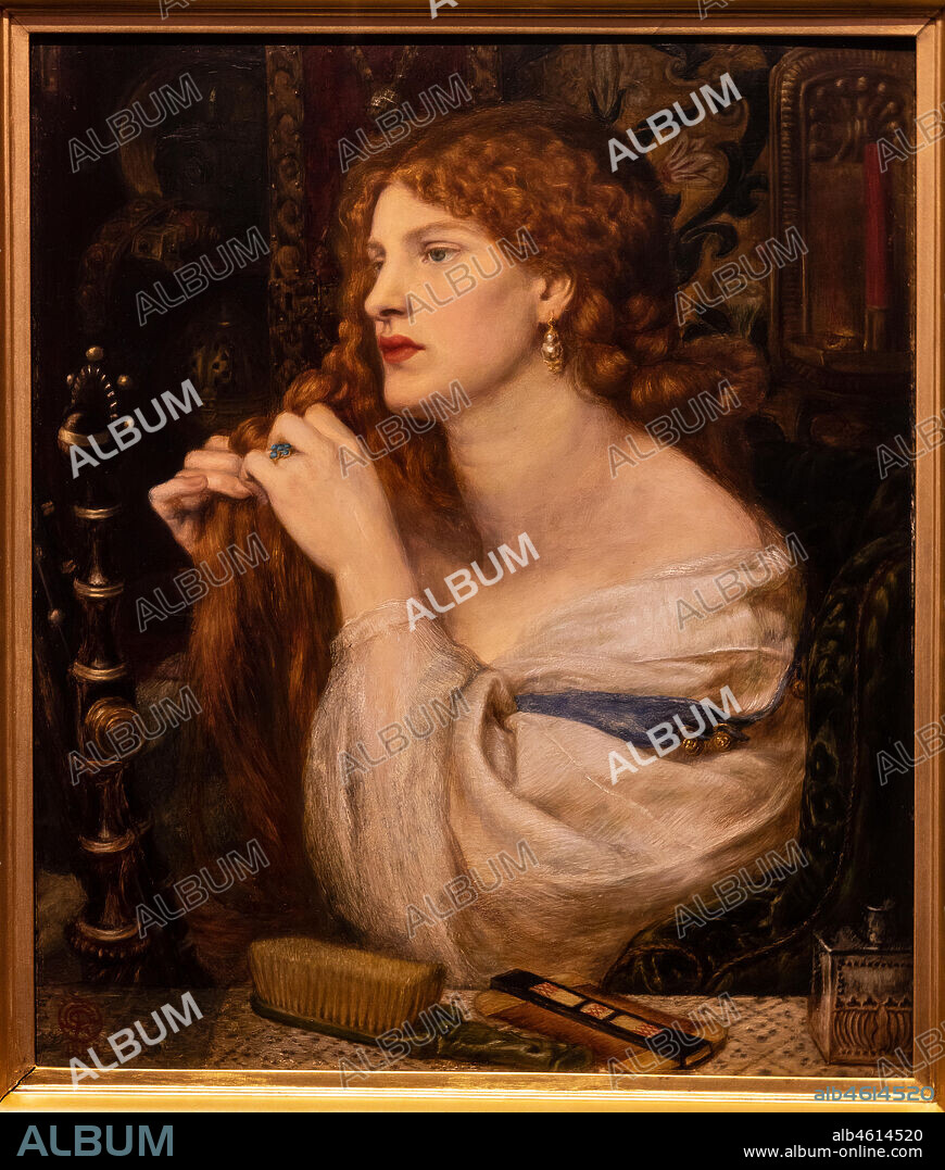Aurelia (Fazios Mistress, (1863-73) by Dante Gabriel Rossetti (1828-1882); oil painting on canvas.The red head of hair is beautiful. The subject is based on a poem by Fazio degli Uberti. The model is Fanny Cornforth.