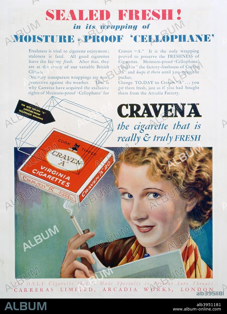 Advert for Craven 'A' cigarettes, 1931. A print from Punch, 21st October 1931.