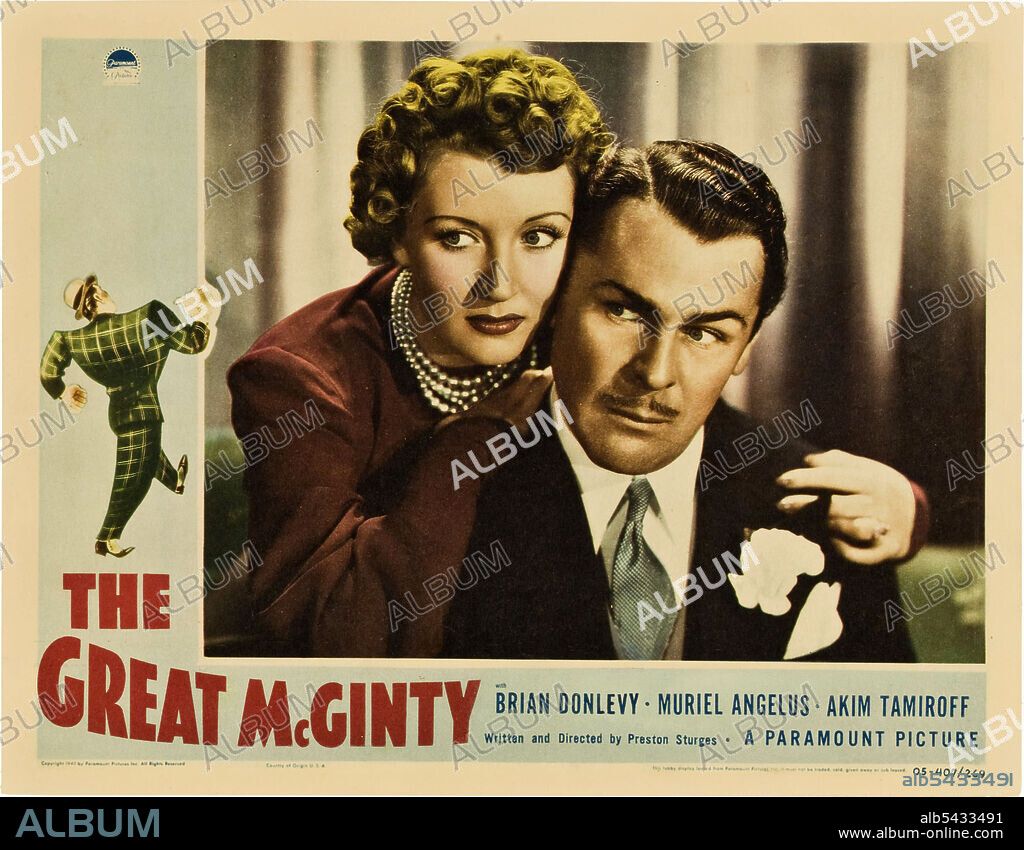 BRIAN DONLEVY y MURIEL ANGELUS en EL GRAN MCGINTY, 1940 (THE GREAT MCGINTY), dirigida por PRESTON STURGES. Copyright PARAMOUNT PICTURES.