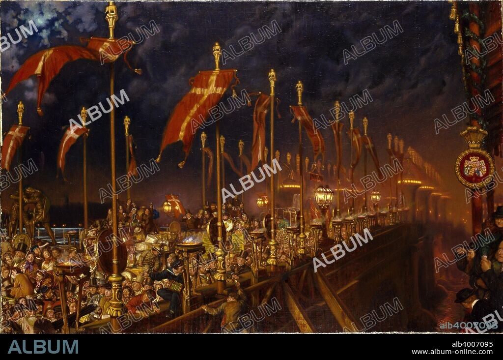 London Bridge on the Night of the Marriage of the Prince and Princess of Wales, 1863. Dimensions: height x width x depth: 65 x 98 cm.