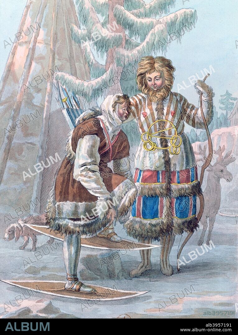 'Samoyeds', Russia, 19th century. Samoyed is the general term for the group of Siberian peoples which includes the Nenets, Enets, Selkups and Nganasans.