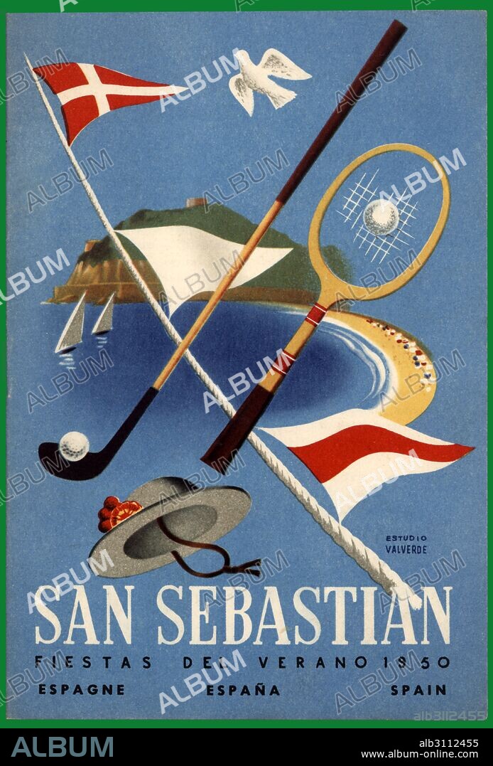 Cartel publicitario de las fiestas de verano de San Sebastián. Año 1950.
