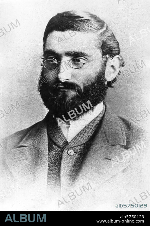 ANÓNIMO. Abbe, Ernst Physicist and social reformer (calculated micoscopic lenses for Carl Zeiss; from 1875 partner, from 1889 proprietor of the Zeiss works in Jena). Eisenach 23.1.1840 - Jena 14.1.1905. Portrait. Lithograph, c. 1880, from contemporary photograph.