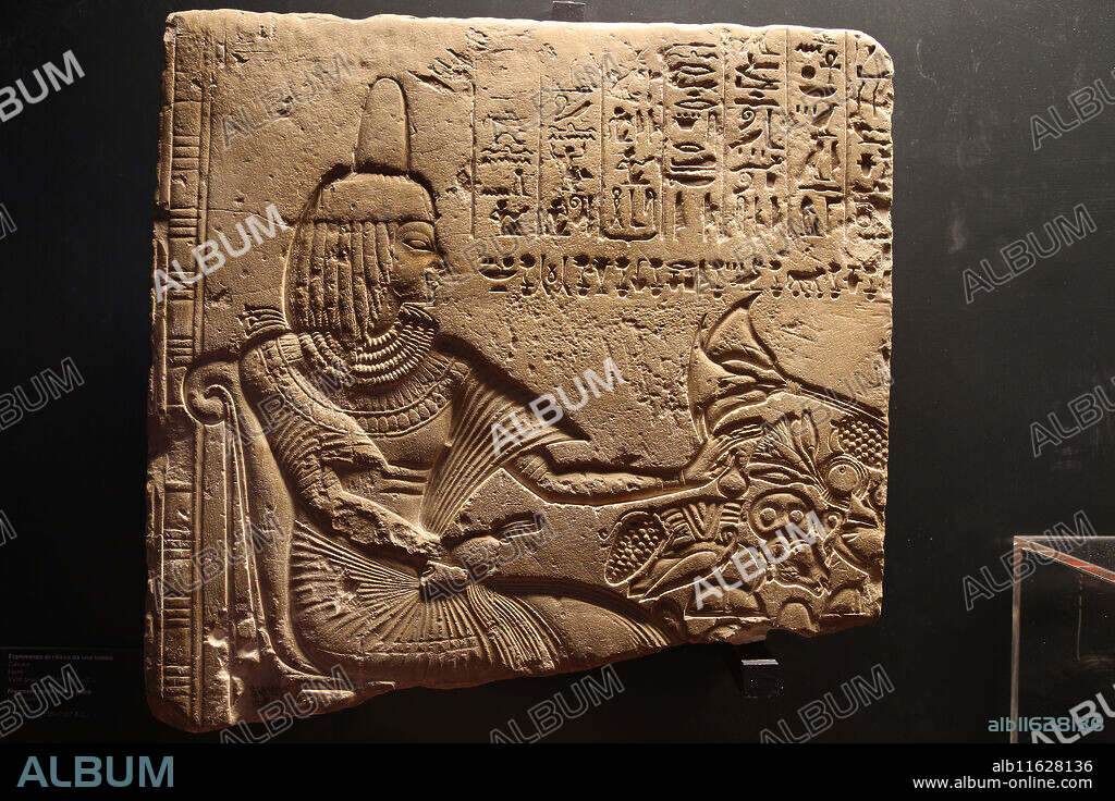 Egyptian art.  Stele from tomb of Menfi. 18th Dynasty, 1300-1350 BC. Vatican Museums.