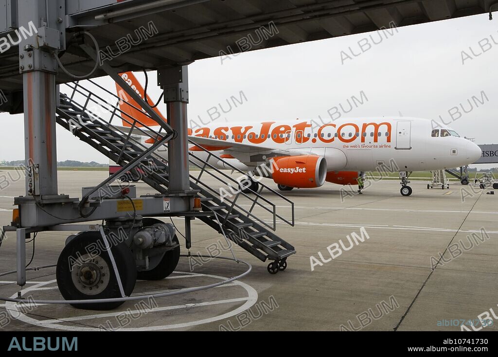 Easyjet airplane. Stansted Airport. London. England. UK.