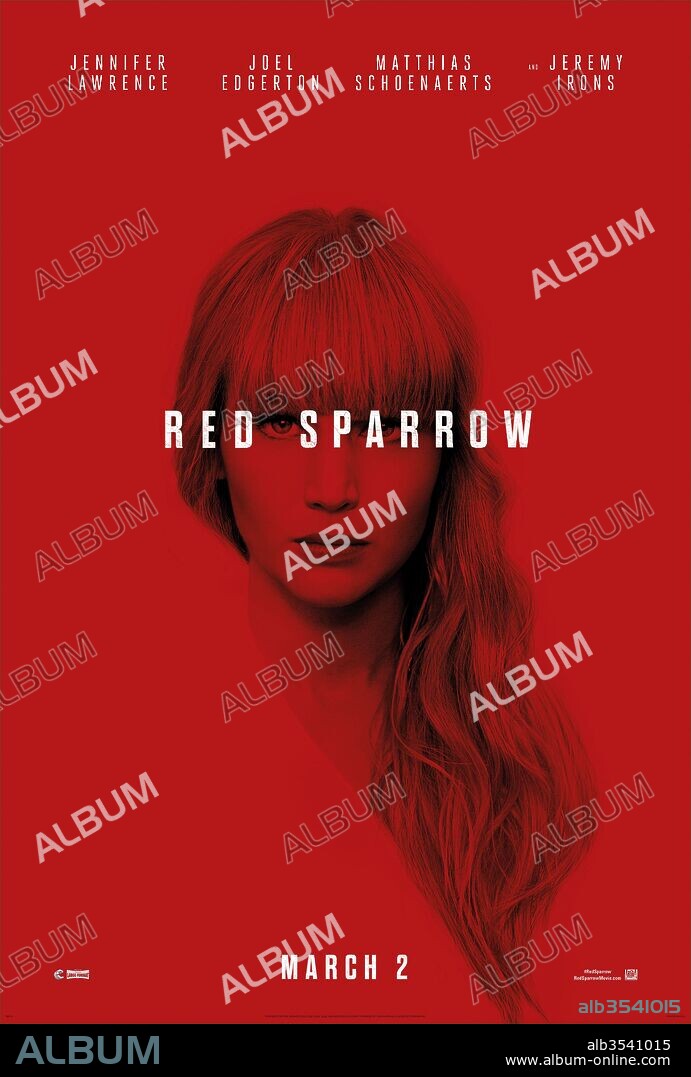 Poster of RED SPARROW, 2018, directed by FRANCIS LAWRENCE. Copyright CHERNIN ENTERTAINMENT.