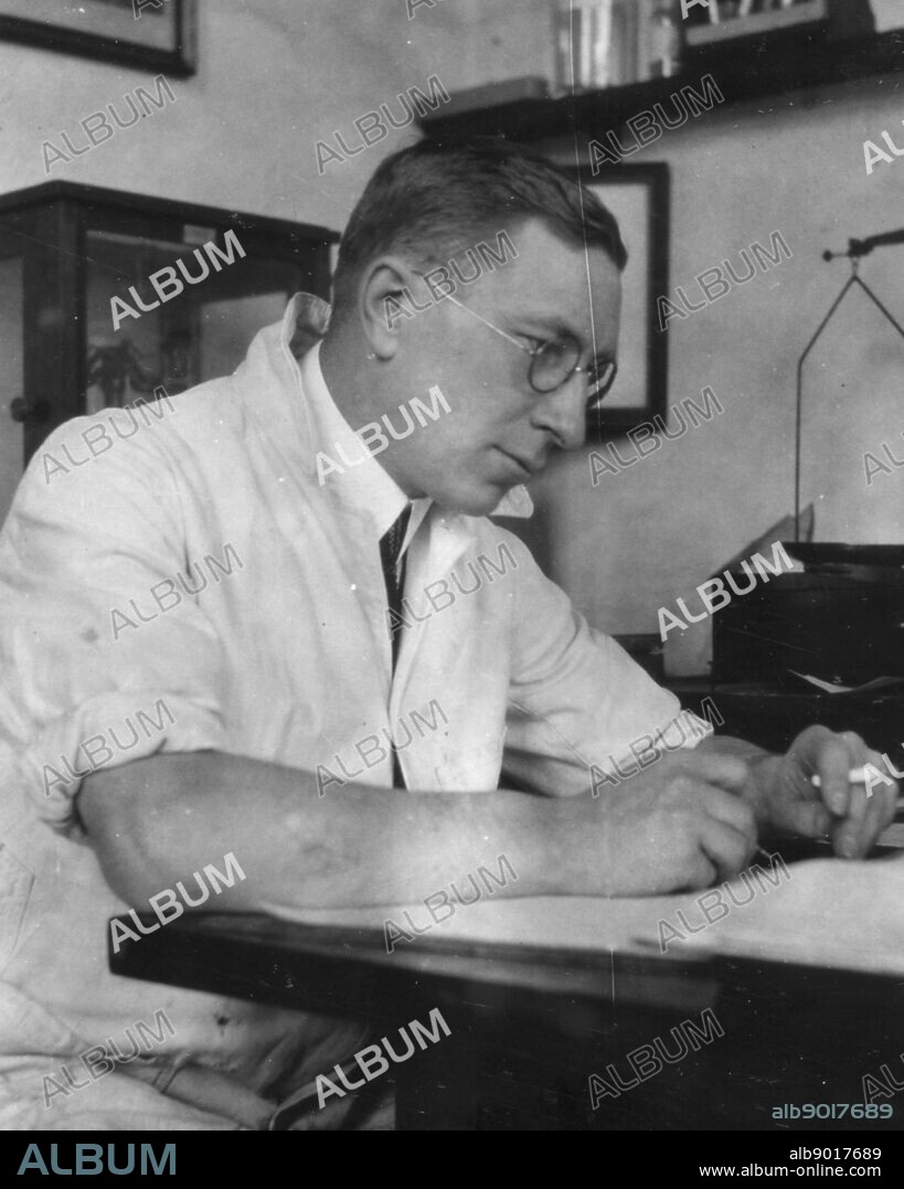 Photograph of Frederick Grant Banting (18911941) was a Canadian physician who received the Nobel Prize in Physiology or Medicine in 1923, along with John James Rickard MacLeod, for being the first to extract insulin from the pancreas. This advancement allowed insulin to be collected from animal glands and used to treat people with diabetes. He and colleagues partnered with pharmaceutical companies to mass produce insulin.