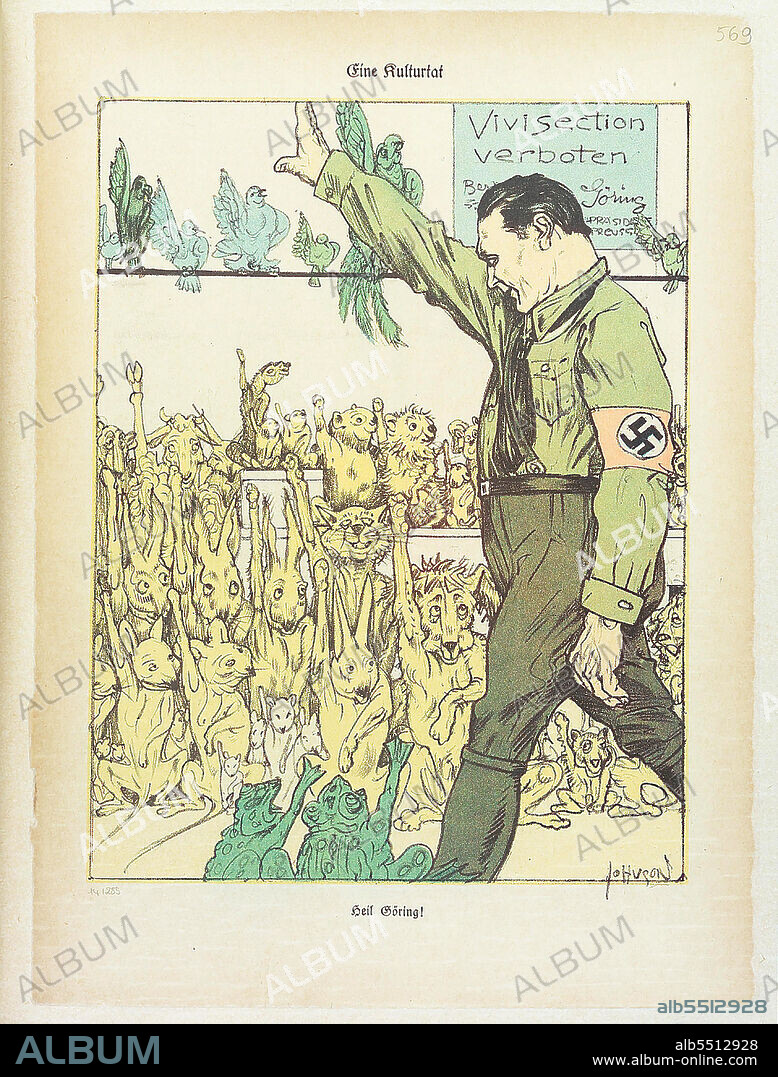 ARTHUR JOHNSON. Heil Goering!. Caricature from Kladderadatsch.