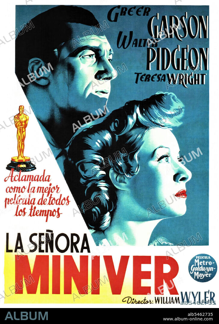 GREER GARSON and WALTER PIDGEON in MRS MINIVER, 1942 (MRS. MINIVER), directed by WILLIAM WYLER. Copyright M.G.M.