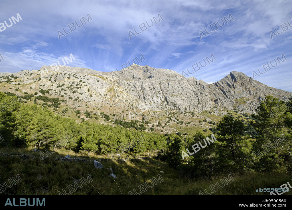 Puig Major, punto más elevado de la isla de Mallorca ,1445 metros de altitud , Sierra de Tramuntana, municipio de Escorca, Mallorca, balearic islands, spain, europe.