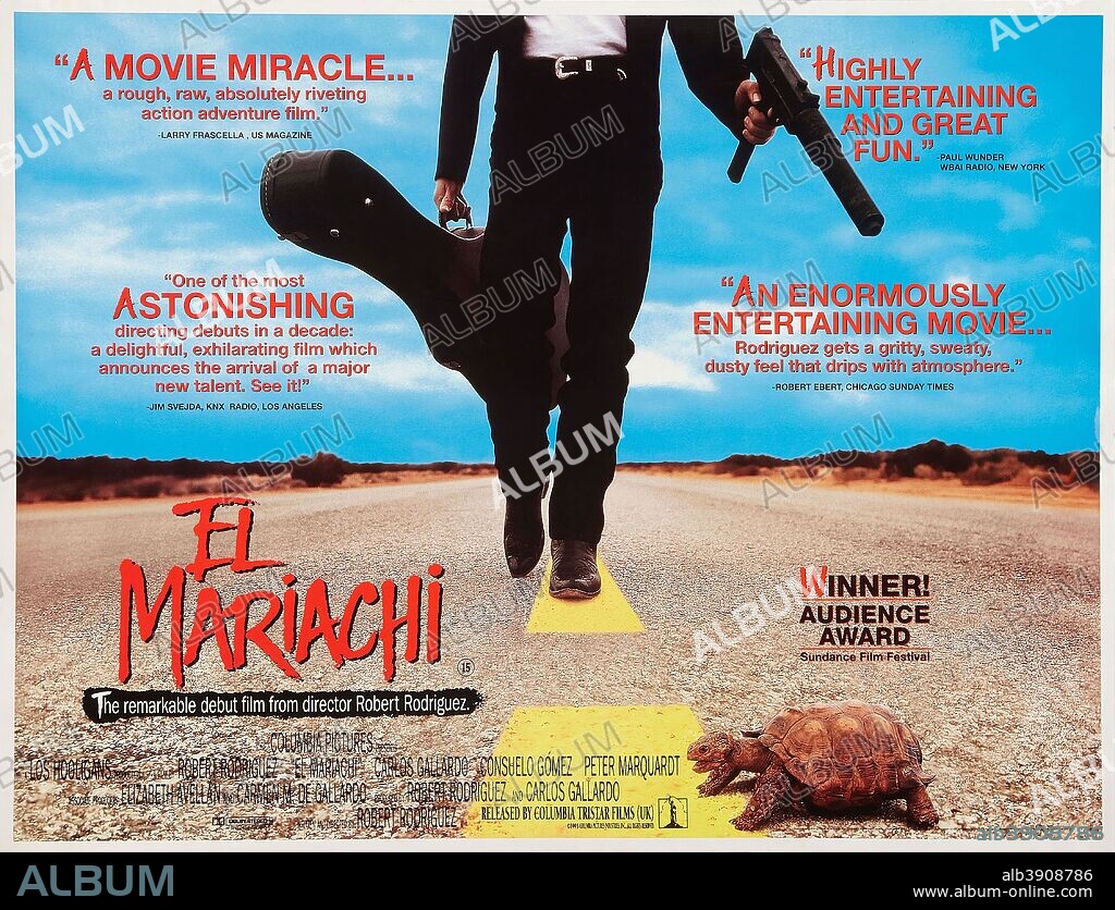 Poster of EL MARIACHI, 1992, directed by ROBERT RODRIGUEZ. Copyright LOS HOOLIGANS/COLUMBIA.