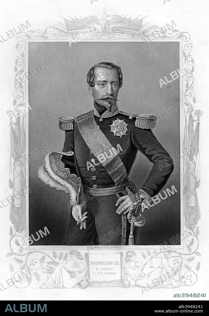Napoleon III, Emperor of France, 19th century. Charles Louis Napoleon Bonaparte (1808-1873) was President of the French Second Republic from 1849 until 1852, when he restored the French Empire and ruled as Napoleon III. He was forced into exile after France's defeat in the Franco-Prussian War of 1870-1871.