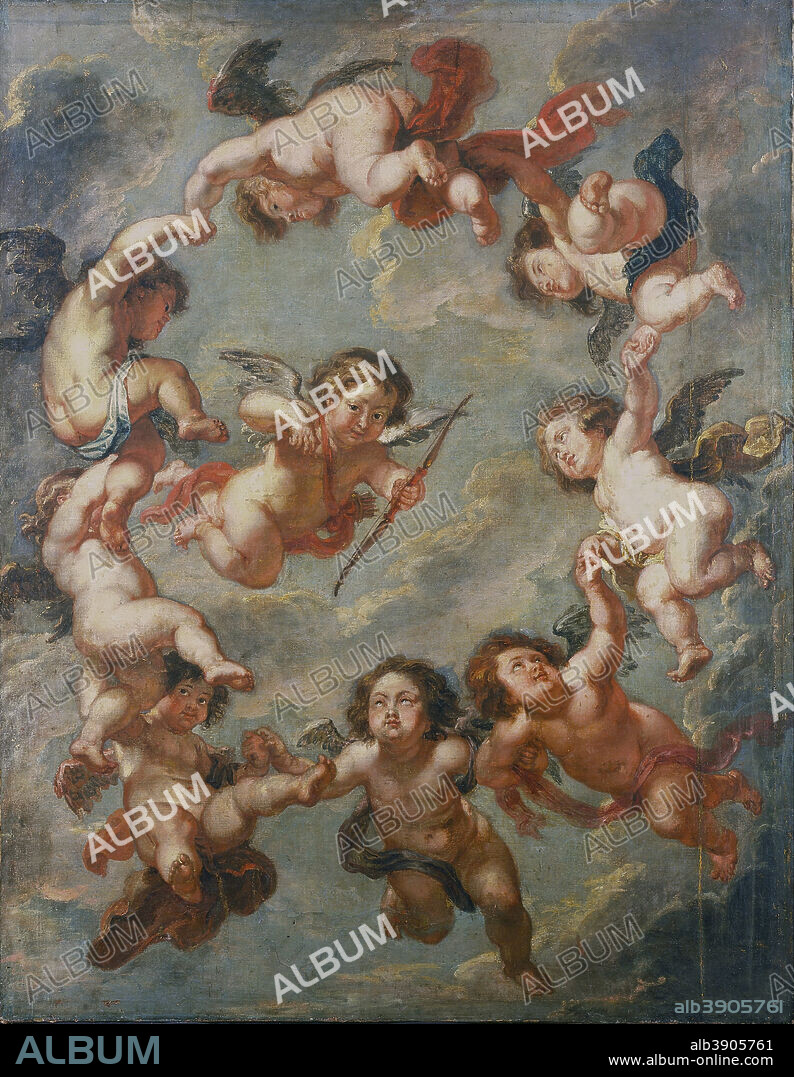 MANNER OF RUBENS, SIR PETER PAUL. Putti: a ceiling decoration. Date/Period: Ca.1660s. Painting. Oil on canvas Oil. Height: 1,727 mm (67.99 in); Width: 1,337 mm (52.63 in).