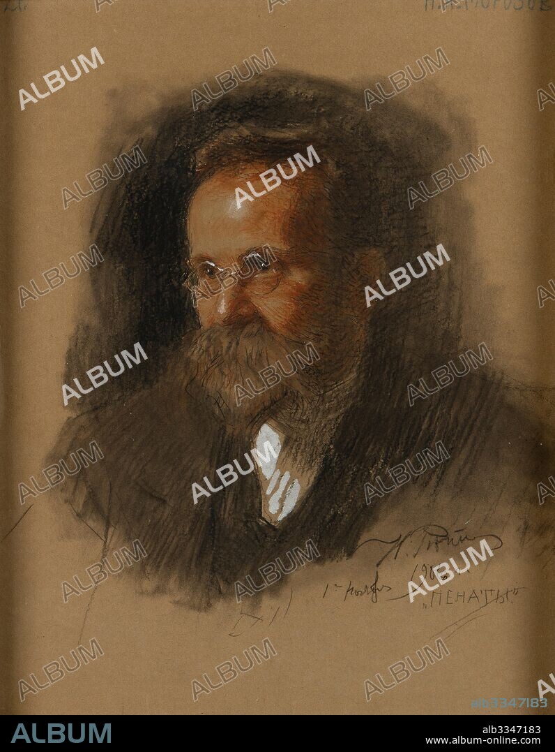 ILYA YEFIMOVICH REPIN. Portrait of Nikolai Alexandrovich Morozov (1854-1946).